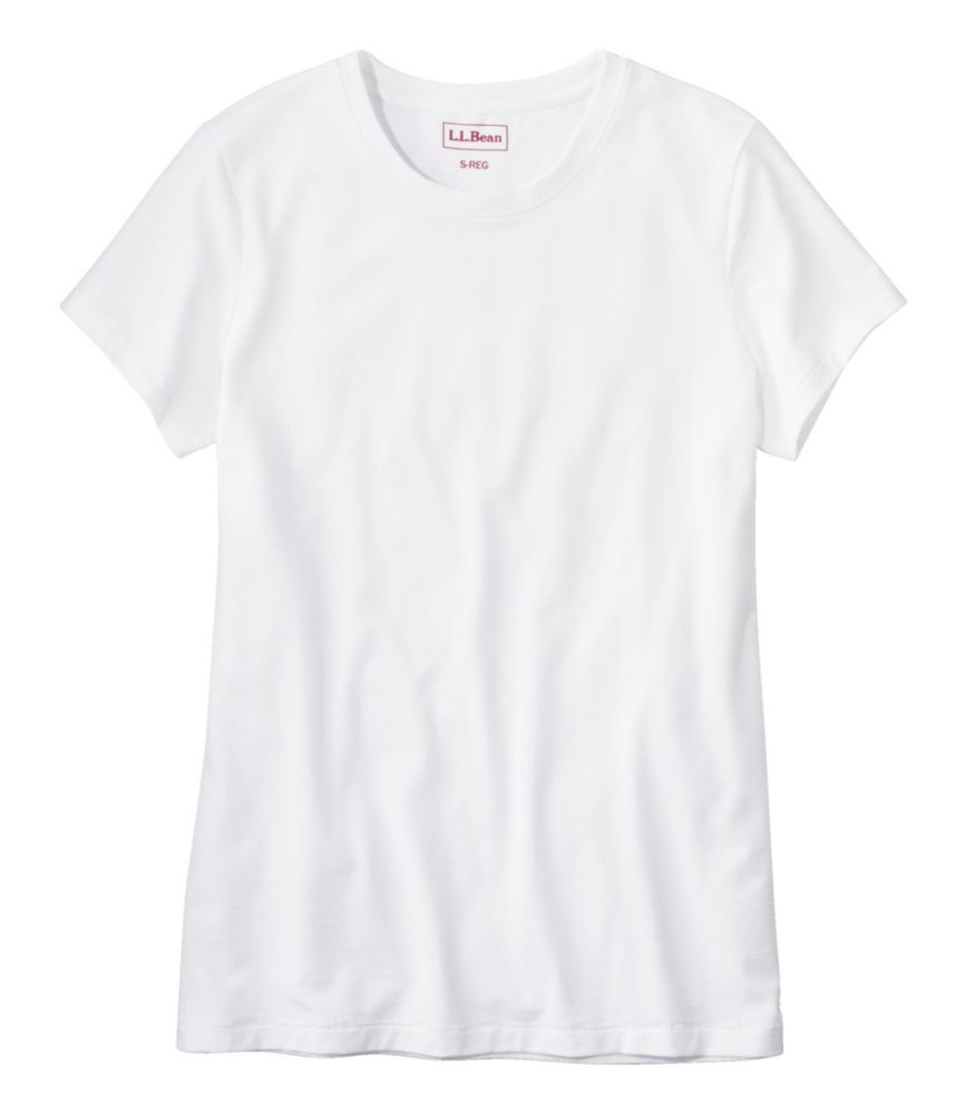 Women's Soft Stretch Supima-Blend Tee, Crewneck Short-Sleeve