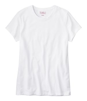Women's Soft Stretch Supima-Blend Tee, Crewneck Short-Sleeve