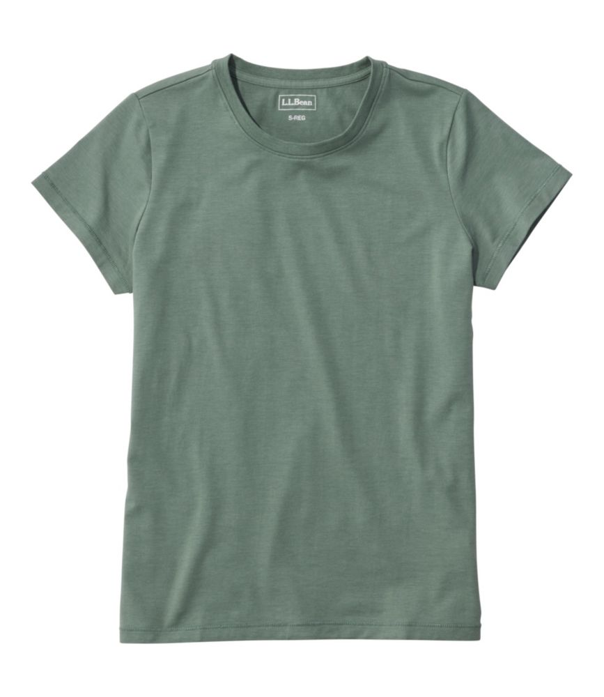 Women's Soft Stretch Supima-Blend Tee, Crewneck Short-Sleeve
