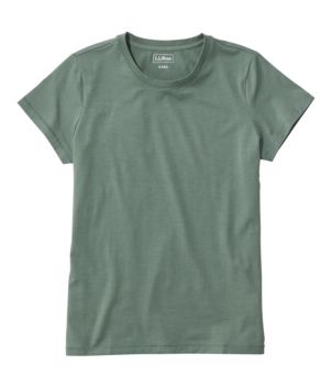 Women's Soft Stretch Supima-Blend Tee, Crewneck Short-Sleeve