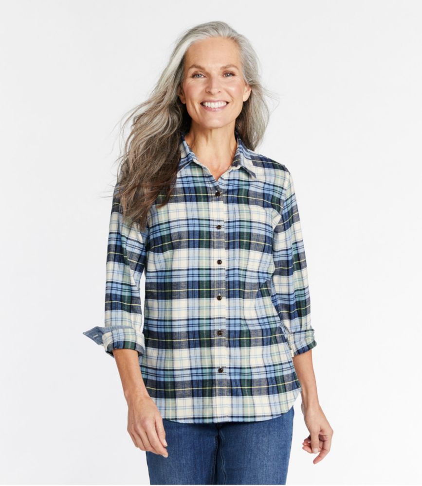 stretch plaid shirt womens