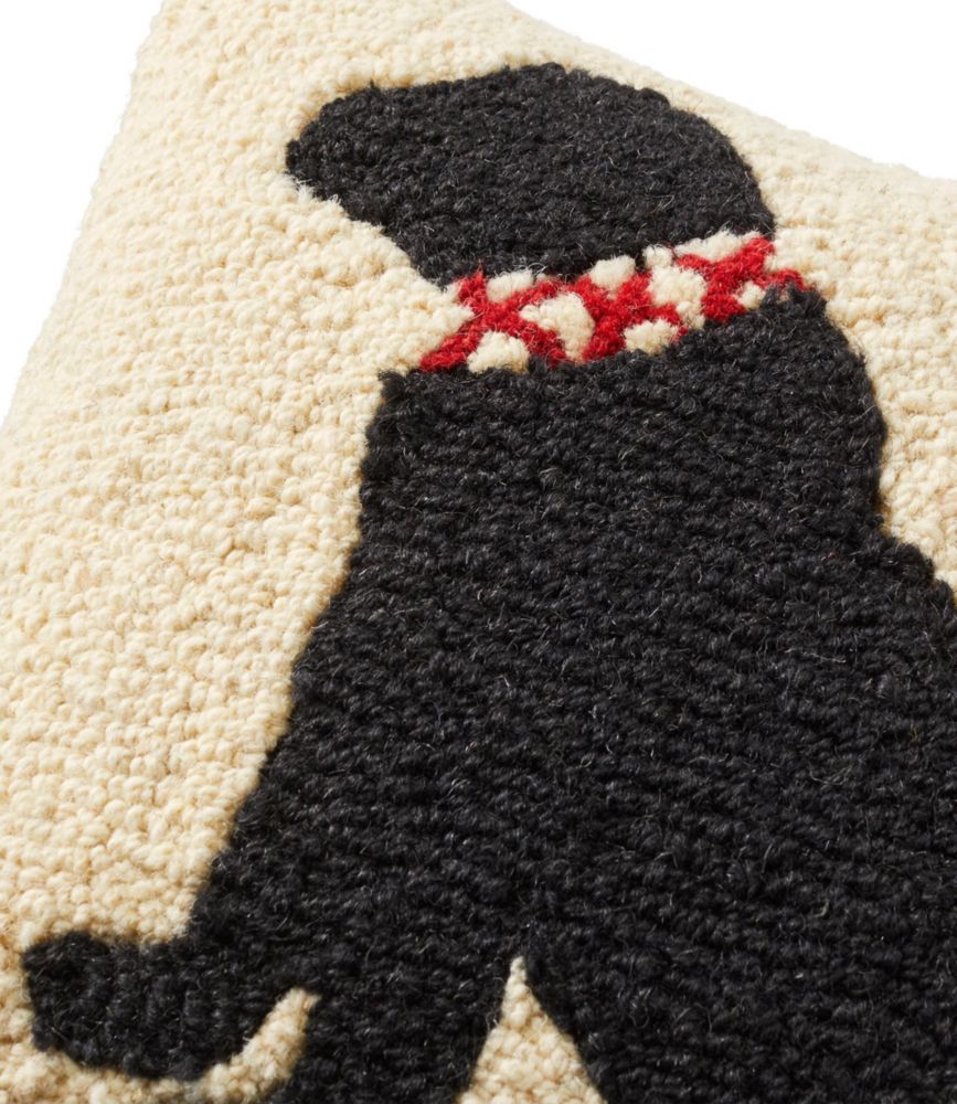 Wool Hooked Throw Pillow, Black Lab, 14" x14" Throw Pillows at L.L.Bean