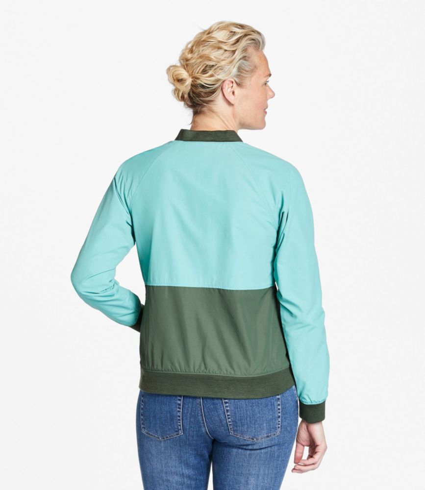 Women's 3-Season Bomber Jacket, Colorblock, Ocean Teal/Thyme, small image number 3