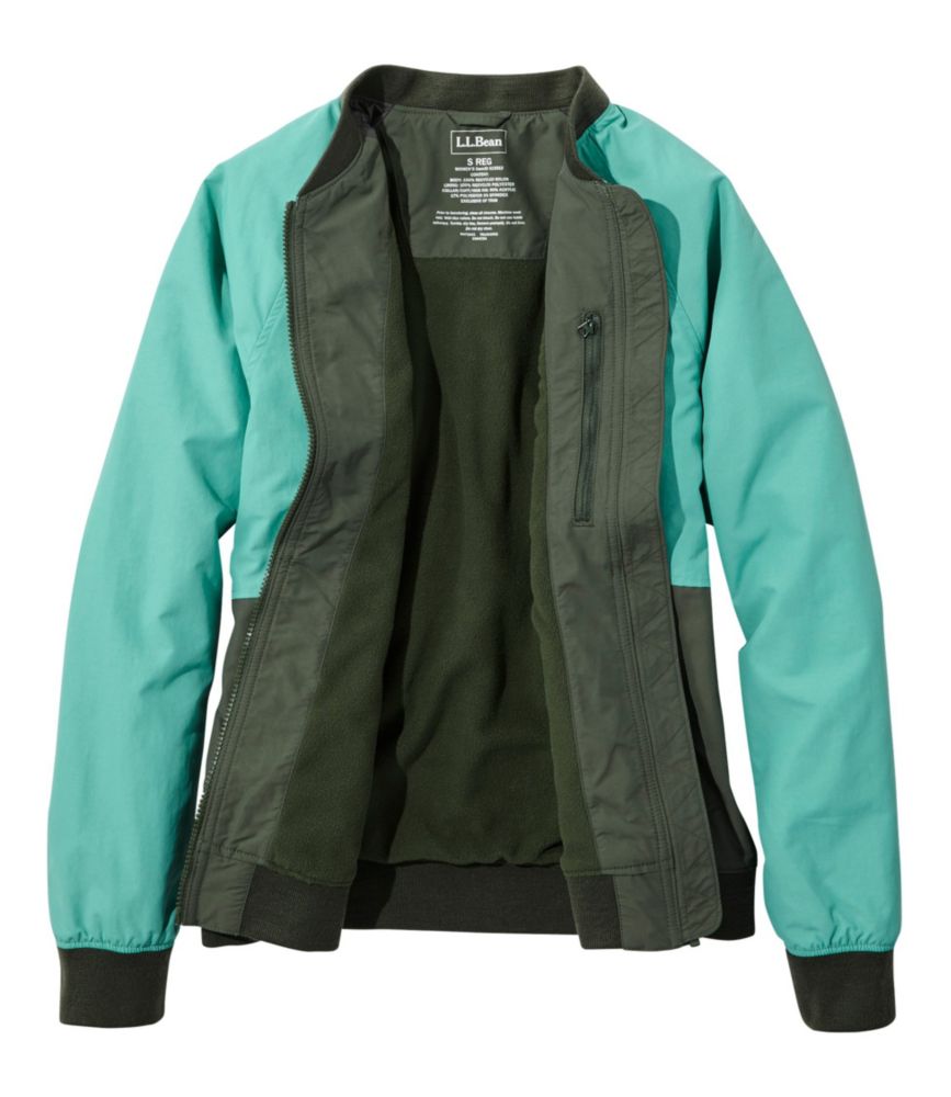 Women's 3-Season Bomber Jacket, Colorblock, Ocean Teal/Thyme, small image number 4