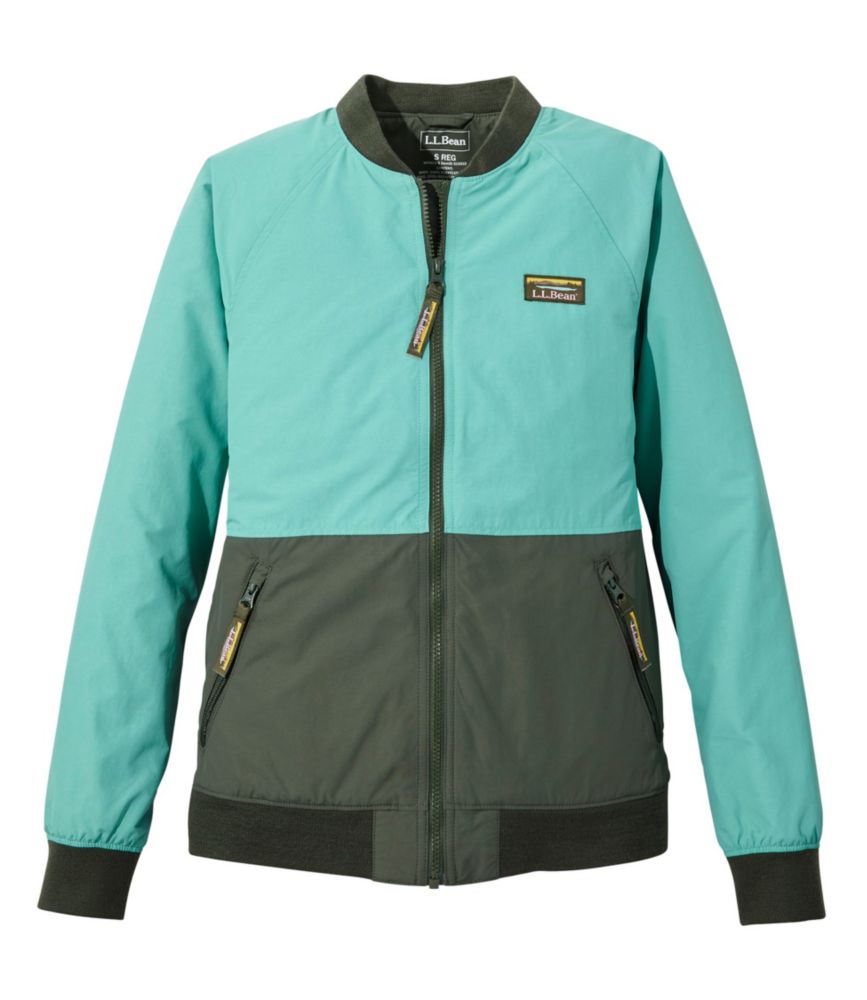 Women's 3-Season Bomber Jacket, Colorblock, Ocean Teal/Thyme, small image number 1