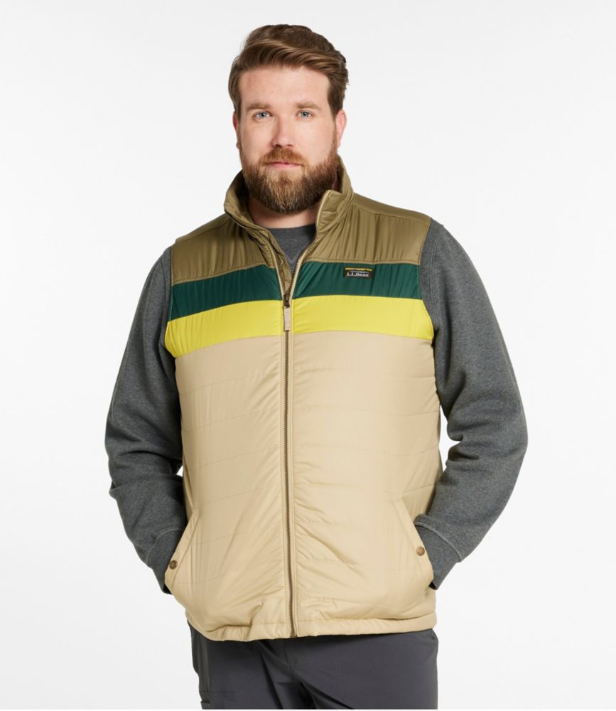 Men's Mountain Classic Puffer Vest, Colorblock, Evergreen/Iron, small image number 6