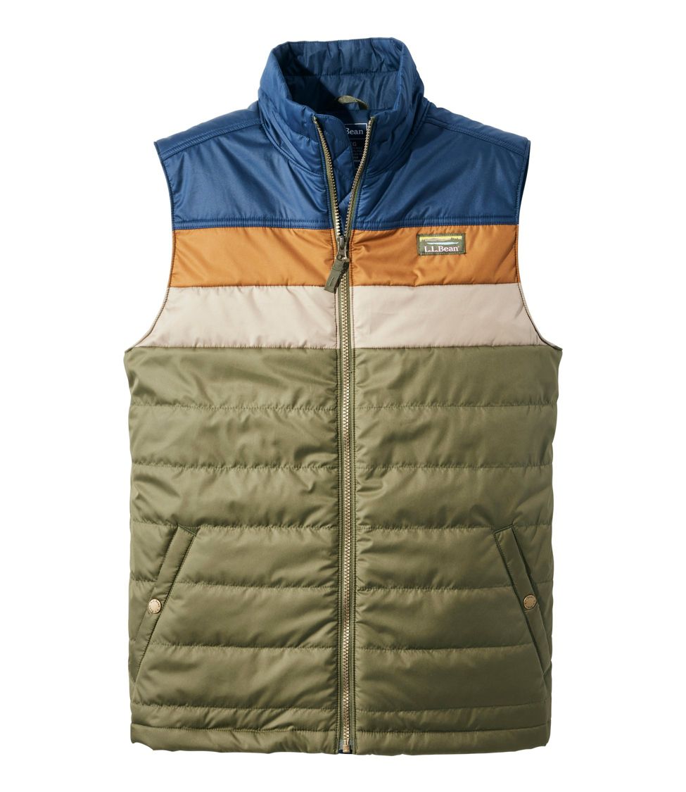 Men's Mountain Classic Puffer Vest, Colorblock Kelp Green/Nautical Navy XXL, Synthetic | L.L.Bean, Regular