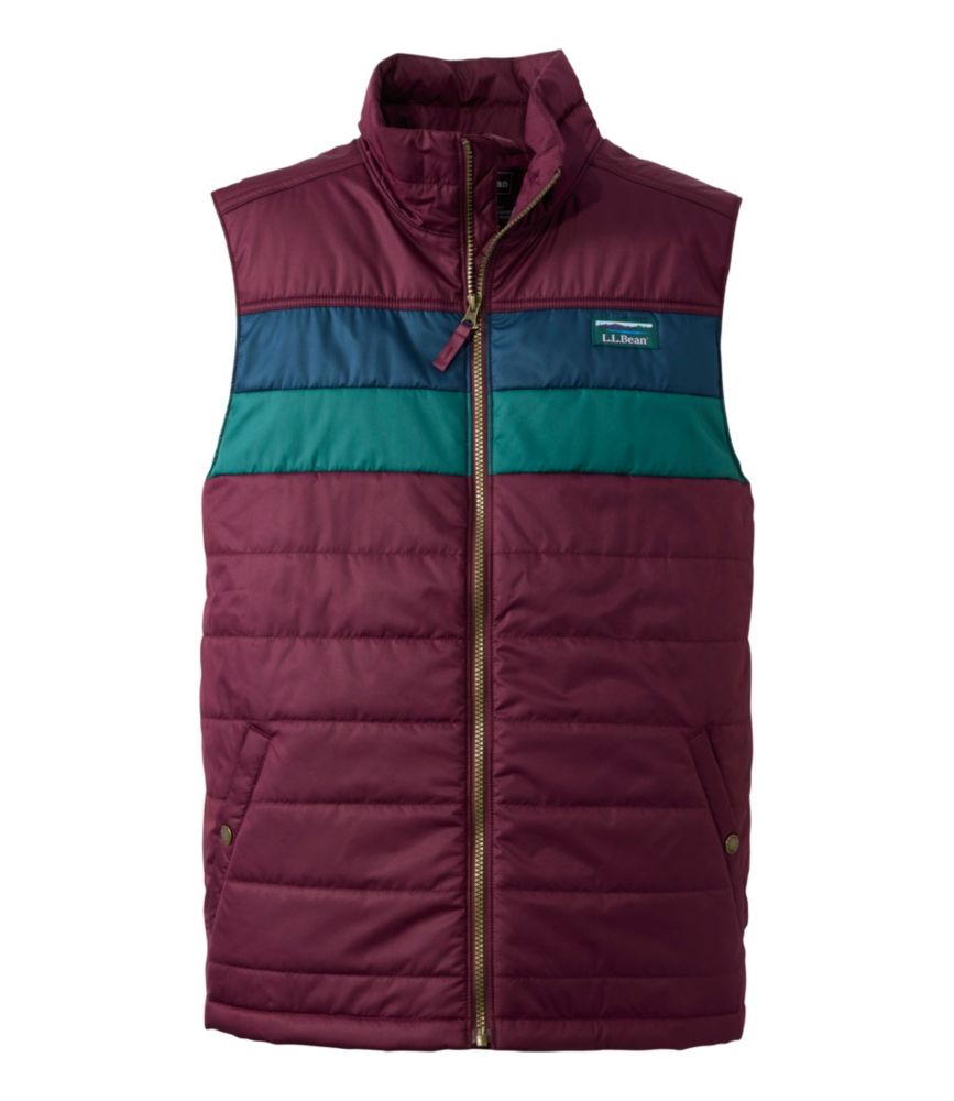 Men's Mountain Classic Puffer Vest, Colorblock, Fig/Mariner Blue, small image number 1