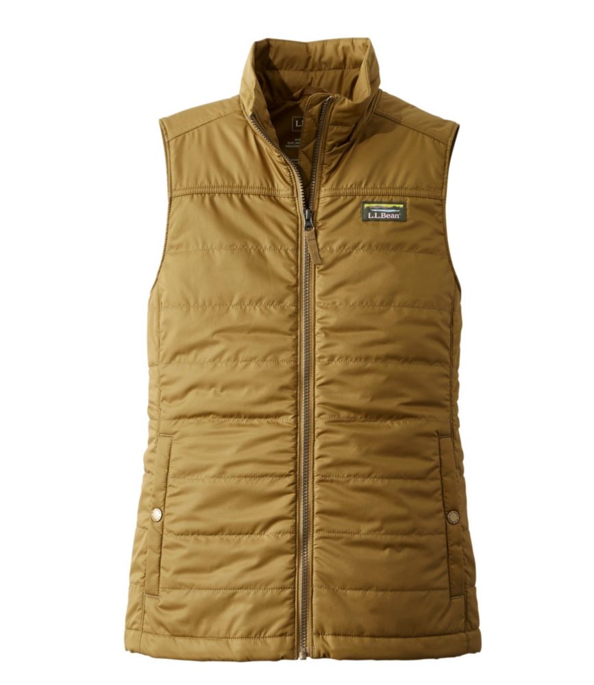 women's gold puffer vest