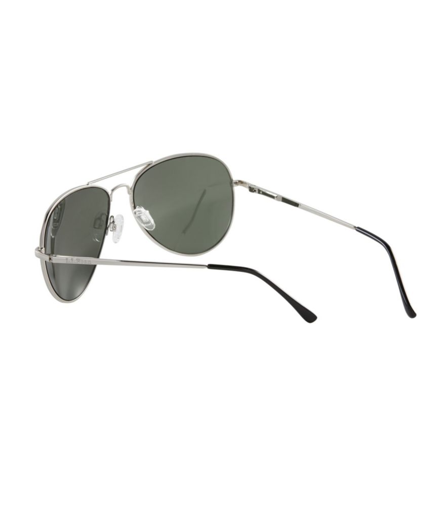 Adults' L.L.Bean Classic Aviator Polarized Sunglasses, Shiny Gold/Gray, small image number 4