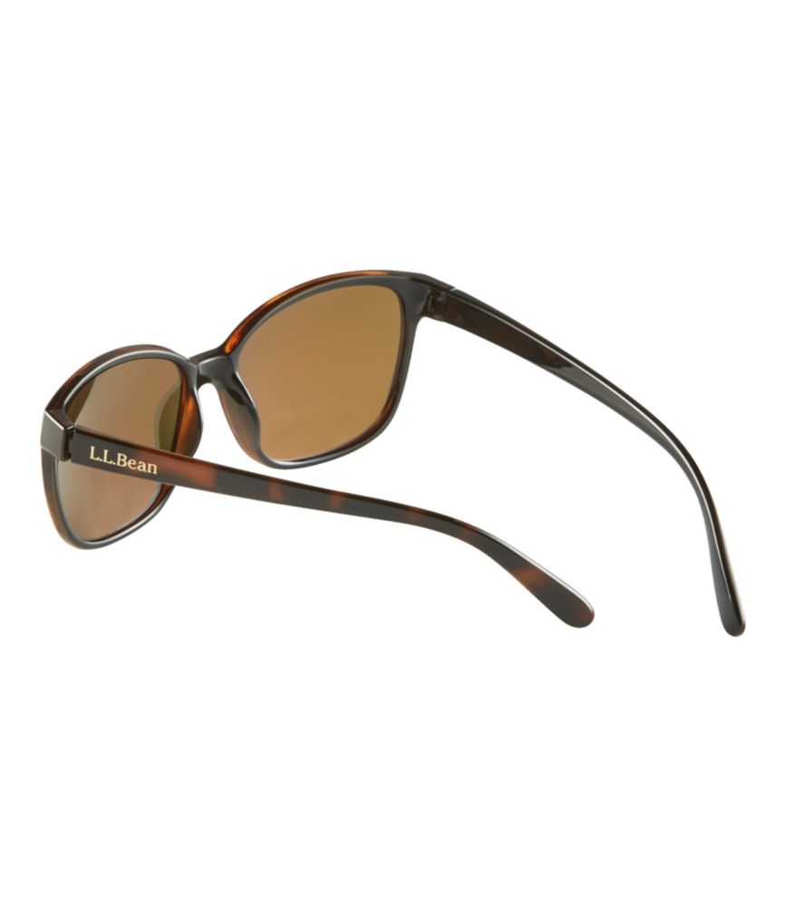 Women's L.L.Bean Camden With Hydroglare Polarized Sunglasses, Shiny Brown Demi/BrownWithRoseGoldMirror, small image number 4