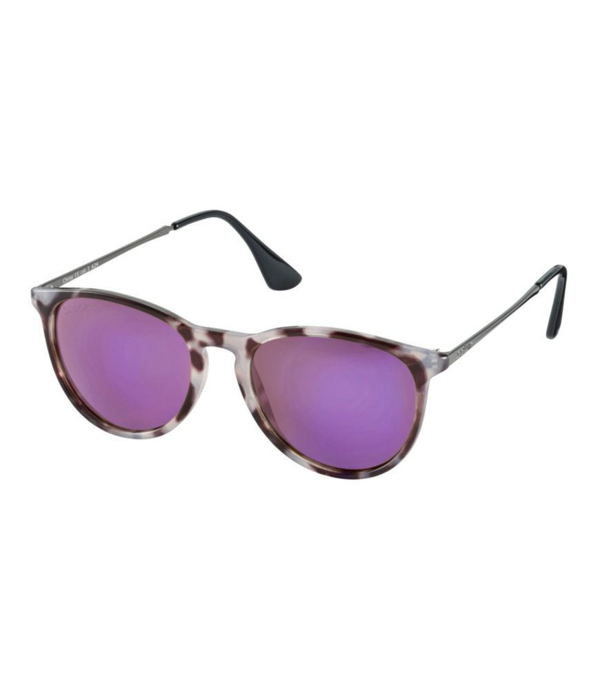 Women's L.L.Bean East Side Polarized Sunglasses, Tortuga Gunmetal/Brown W/Purple Mirror, small image number 1