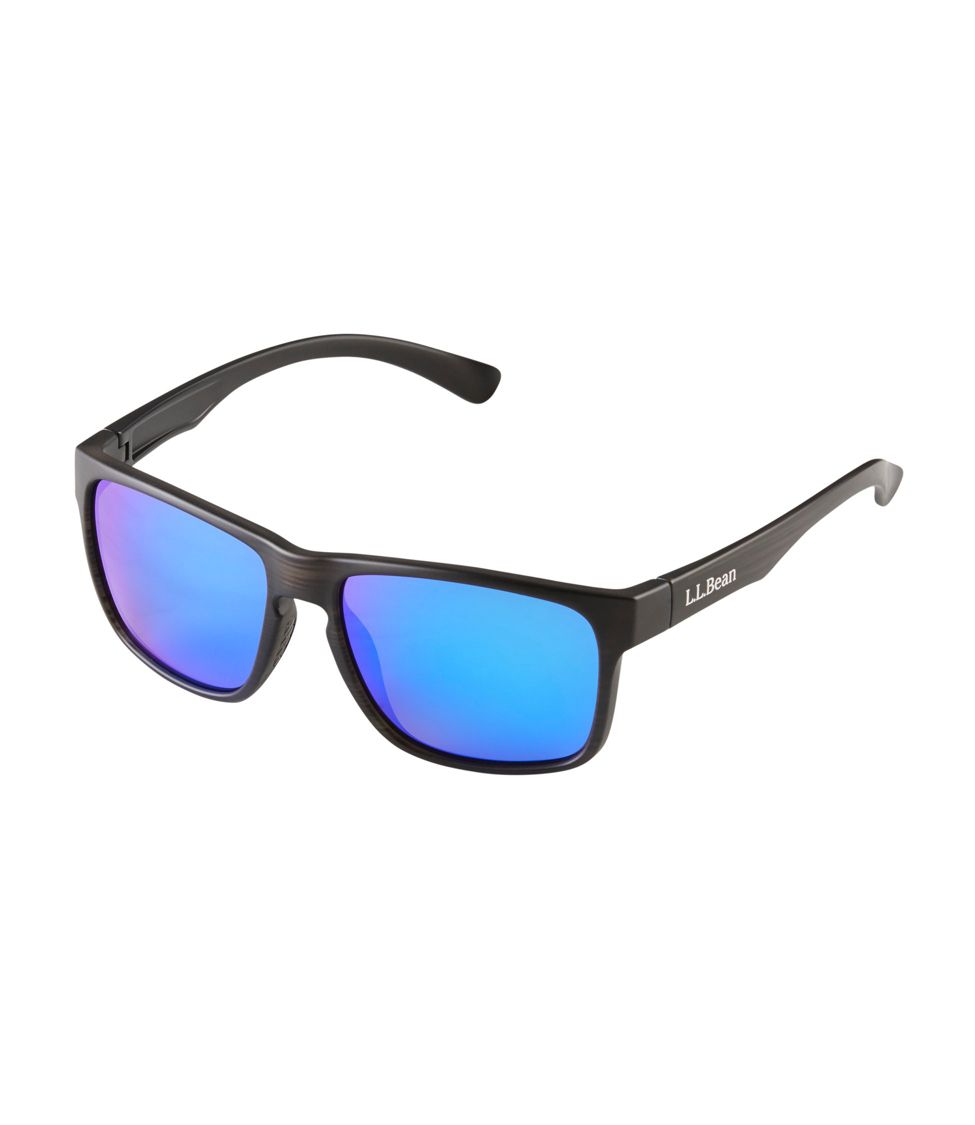 Adults' L.L.Bean Harborside With Hydroglare Polarized Sunglasses MatteDriftwoodBrown/SmokeWithGreenMirror, Rubber/Nylon