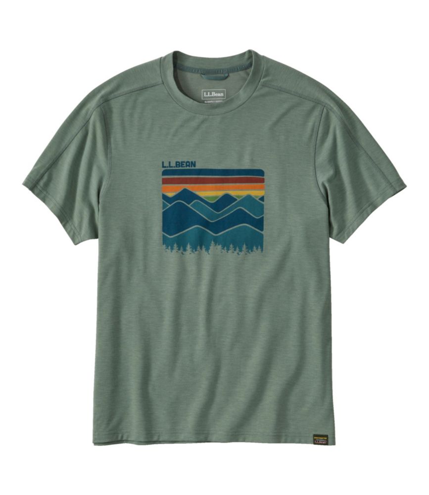 Men's Everyday SunSmart® Tee, Short-Sleeve, Logo, Sea Green Mountain Sky, small image number 1