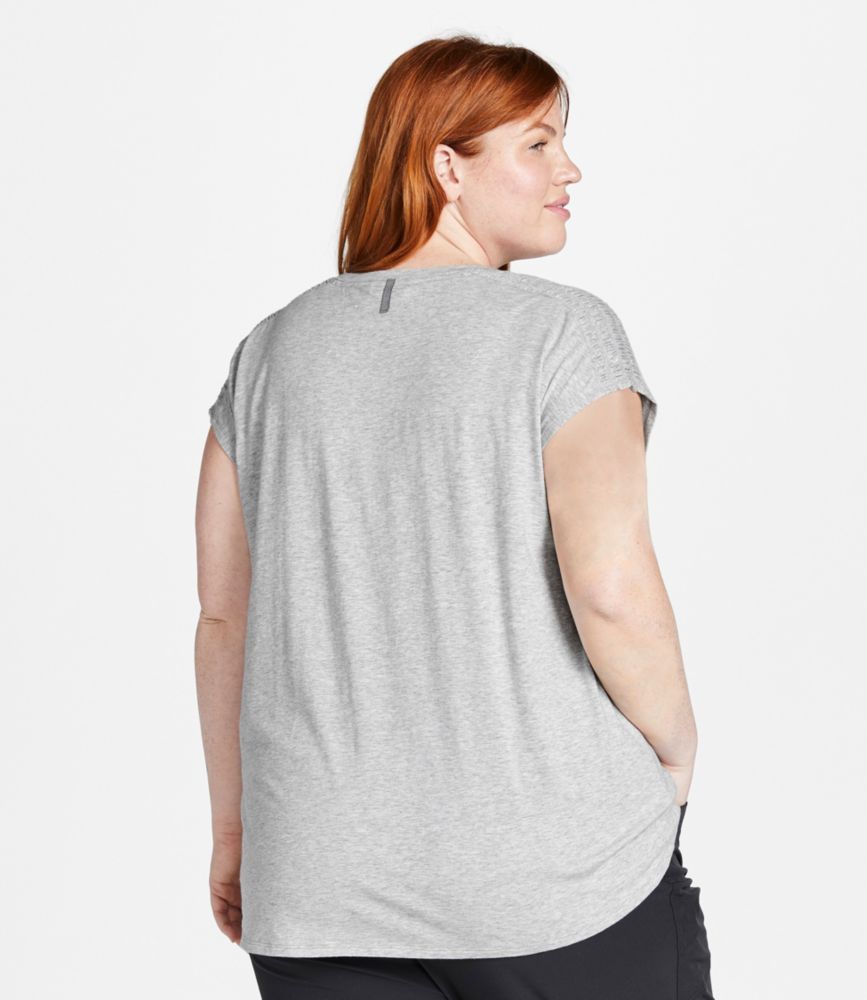 Women's Beyond Soft V-Neck Tee, Short Sleeve, Light Gray Heather, small image number 3