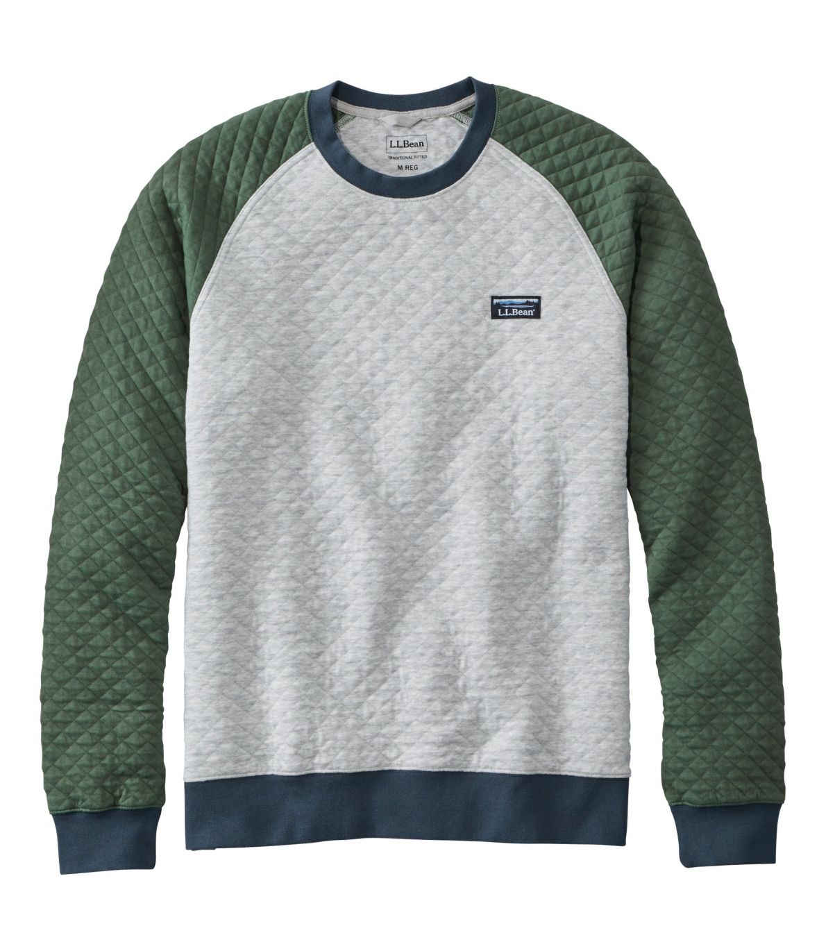 Men's Quilted Sweatshirt, Crewneck, Colorblock