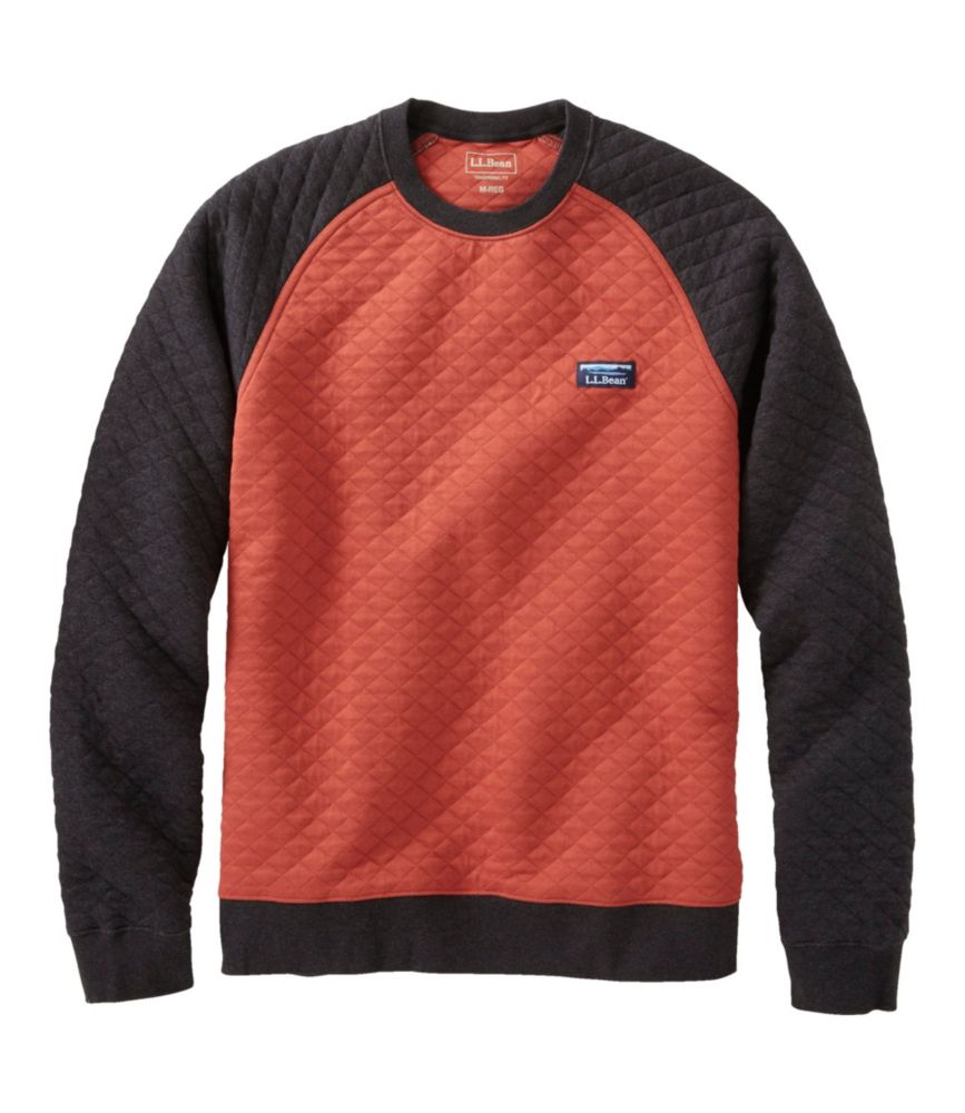 Men's Quilted Sweatshirt, Crewneck, Colorblock, , small image number 1