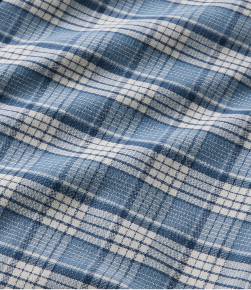 Men's Comfort Stretch® Oxford, Slightly Fitted Untucked Fit, Short-Sleeve, Plaid, Light Gold, small image number 7