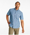 Men's Comfort Stretch Chambray Shirt, Short-Sleeve, , small image number 1
