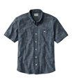 Men's Comfort Stretch Chambray Shirt, Short-Sleeve, Dark Indigo, small image number 0