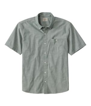 Men's Comfort Stretch® Chambray Shirt, Traditional Untucked Fit, Short-Sleeve