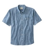 Men's Comfort Stretch Chambray Shirt, Traditional Untucked Fit, Long-Sleeve