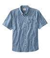 Men's Comfort Stretch Chambray Shirt, Short-Sleeve, Indigo, small image number 0
