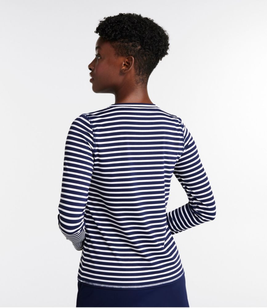 Women's SunSmart® UPF 50+ Sun Shirt, Print, Darkest Navy Sailor Stripe, small image number 3