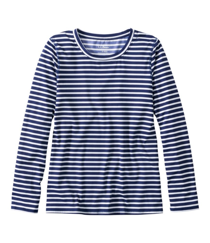 Women's SunSmart® UPF 50+ Sun Shirt, Print, Darkest Navy Sailor Stripe, small image number 1