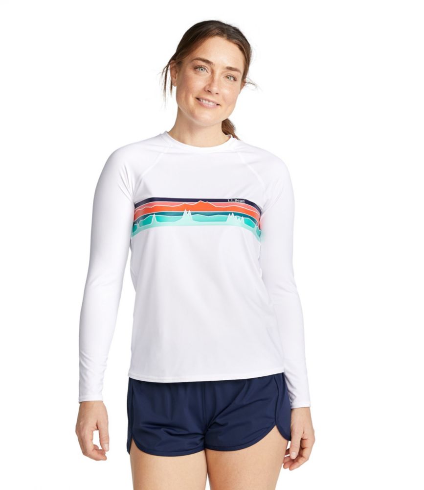 Women's ReNew Swimwear, Crewneck Rash Guard Graphic