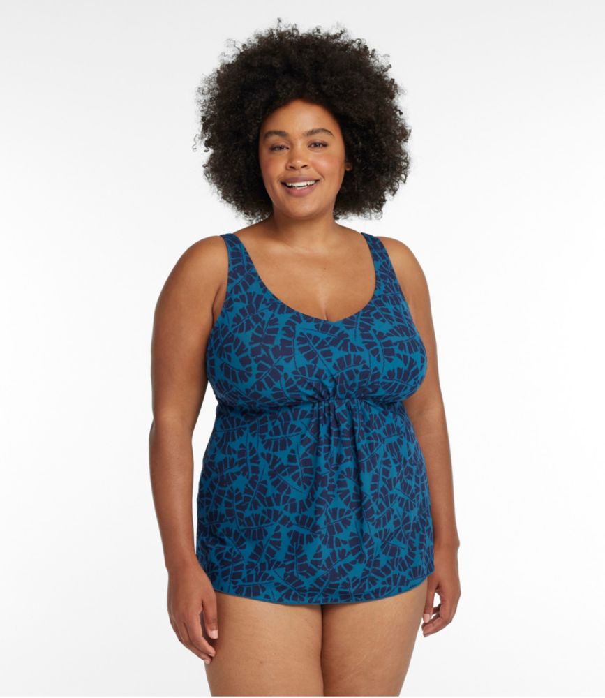 Women's Shaping Swimwear, Soft-Drape Tankini Top Print