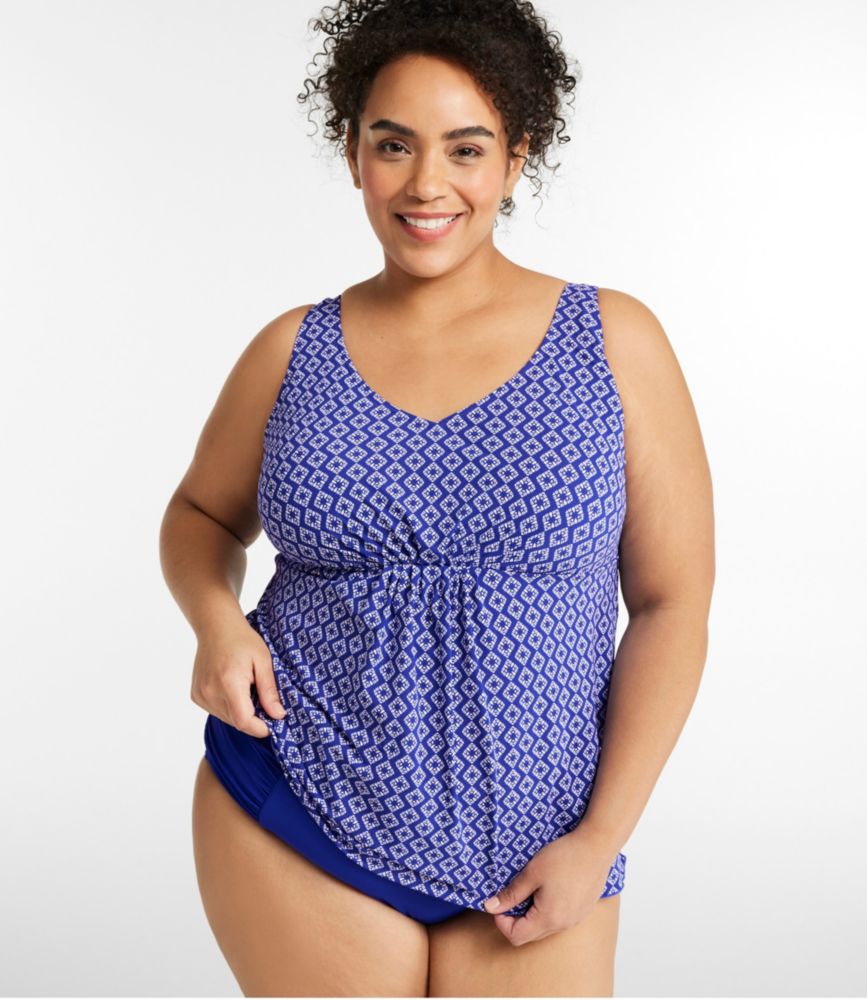 Women's Shaping Swimwear, Soft-Drape Tankini Top Print