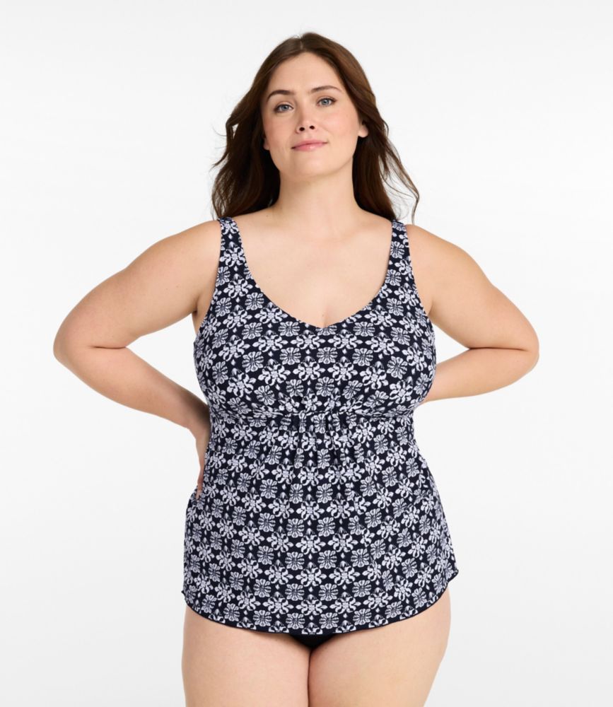 Women's Shaping Swimwear, Soft-Drape Tankini Top Print