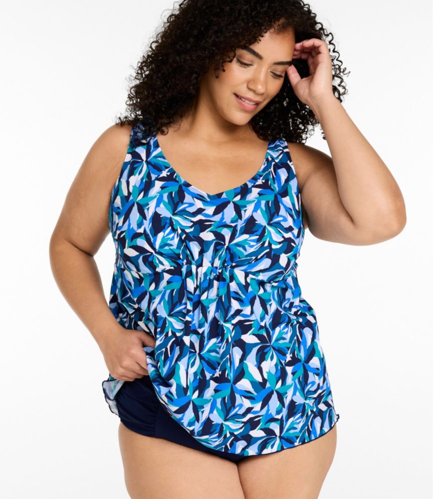 Women's Shaping Swimwear, Soft-Drape Tankini Top Print