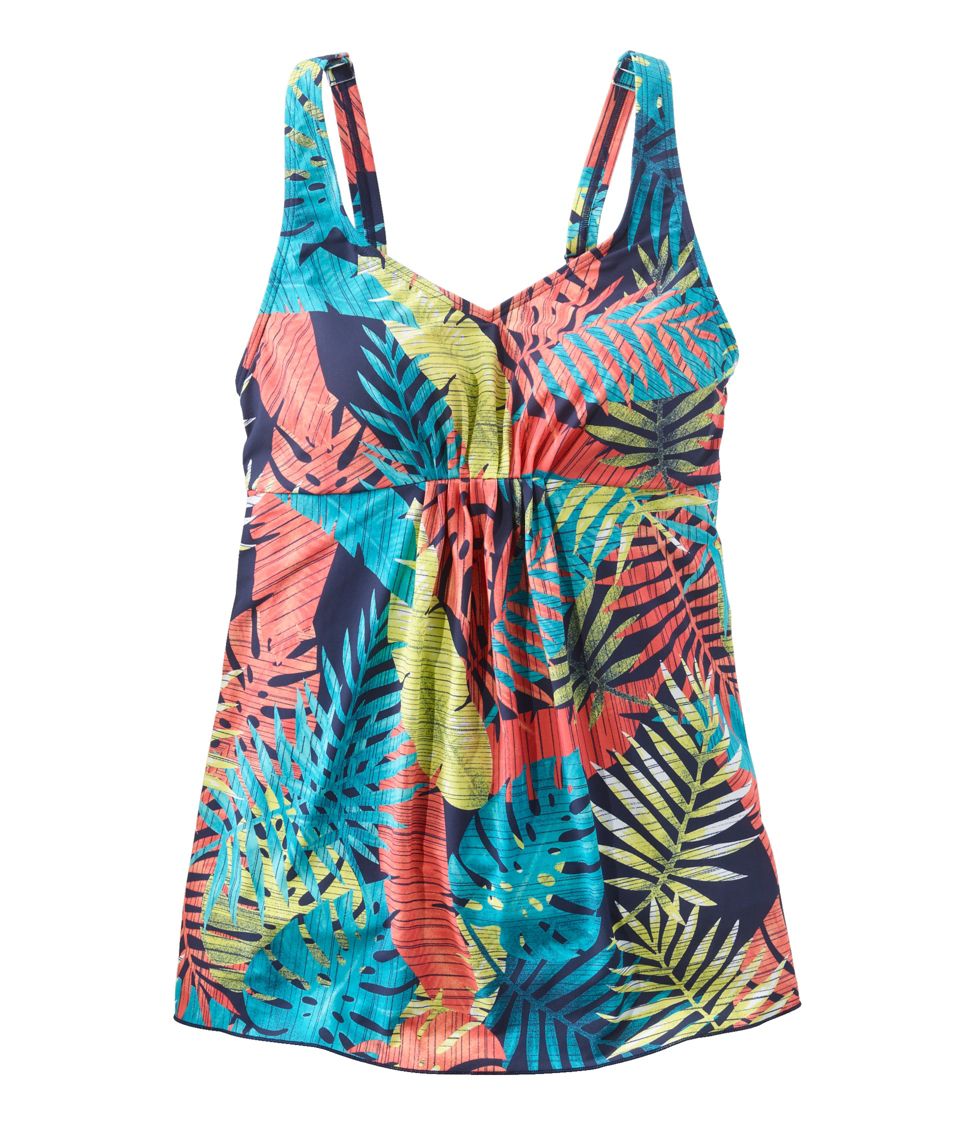 Tummy Control Printed Plunge Tankini Top