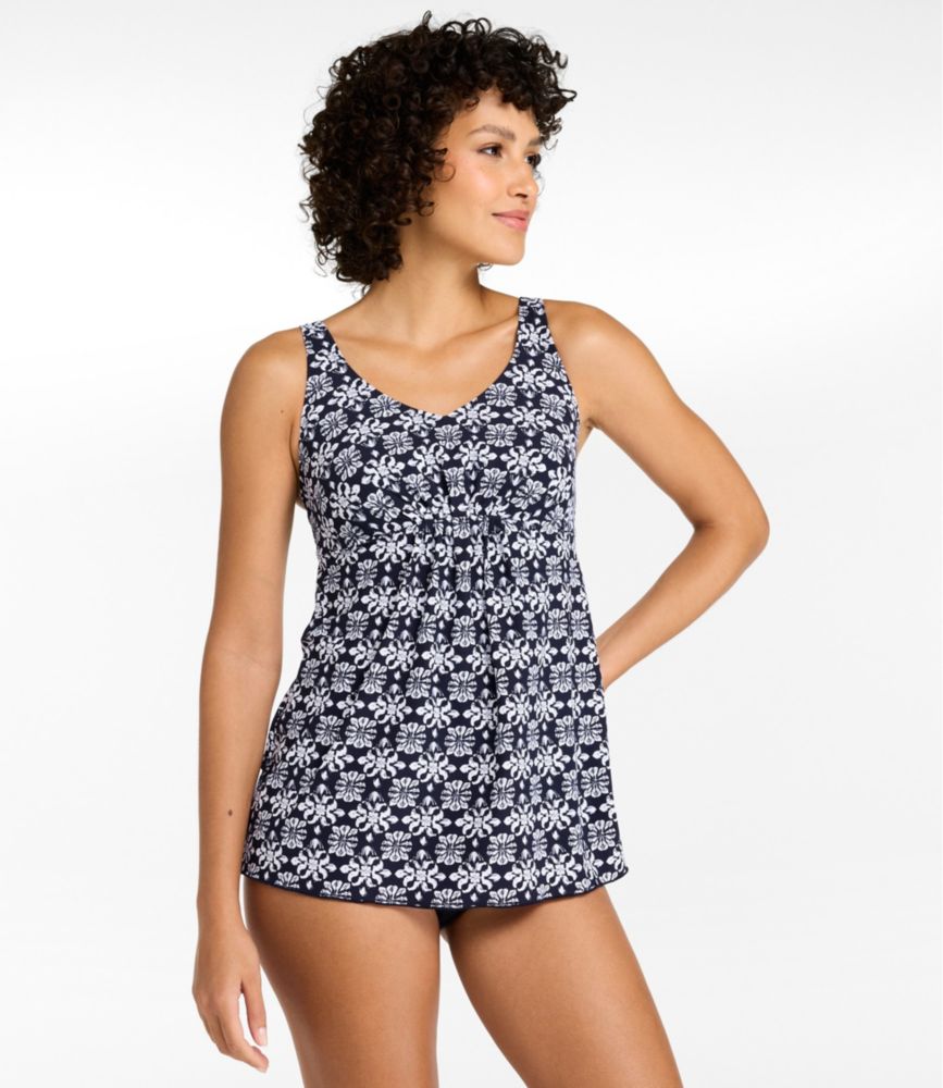 Women's Shaping Swimwear, Soft-Drape Tankini Top Print