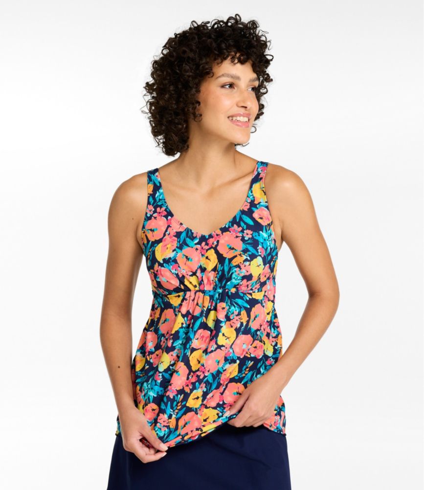 Women's Shaping Swimwear, Soft-Drape Tankini Top Print