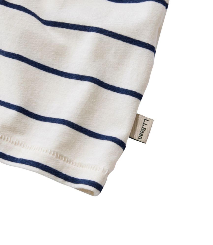 Women's Soft Stretch Supima-Blend Tee, Crewneck Short-Sleeve Striped, Sailcloth/Classic Navy, small image number 4