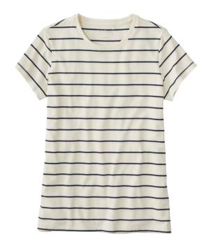 Women's Soft Stretch Supima Tee, Crewneck Short-Sleeve Striped