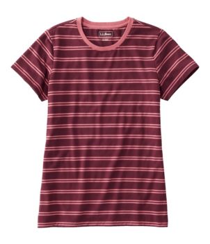 Women's Soft Stretch Supima Tee, Crewneck Short-Sleeve Striped