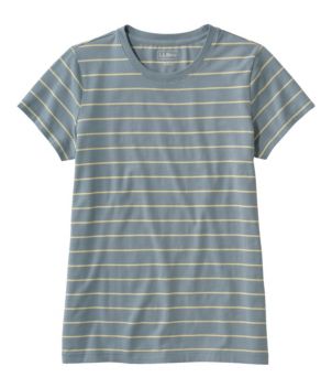 Women's Soft Stretch Supima-Blend Tee, Crewneck Short-Sleeve Striped