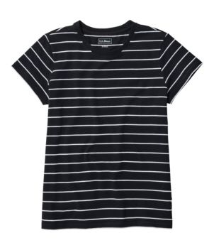 Women's Soft Stretch Supima-Blend Tee, Crewneck Short-Sleeve Striped