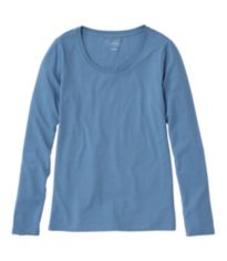 Women's Pima Cotton Tee, Soft Squareneck Elbow-Sleeve