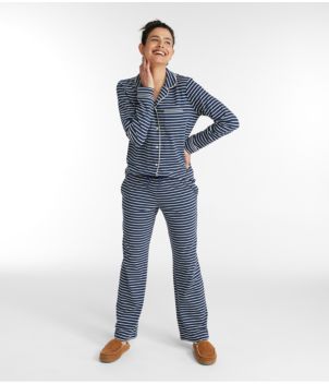 Women's Super-Soft Shrink-Free Button Front Pajama Set, Stripe