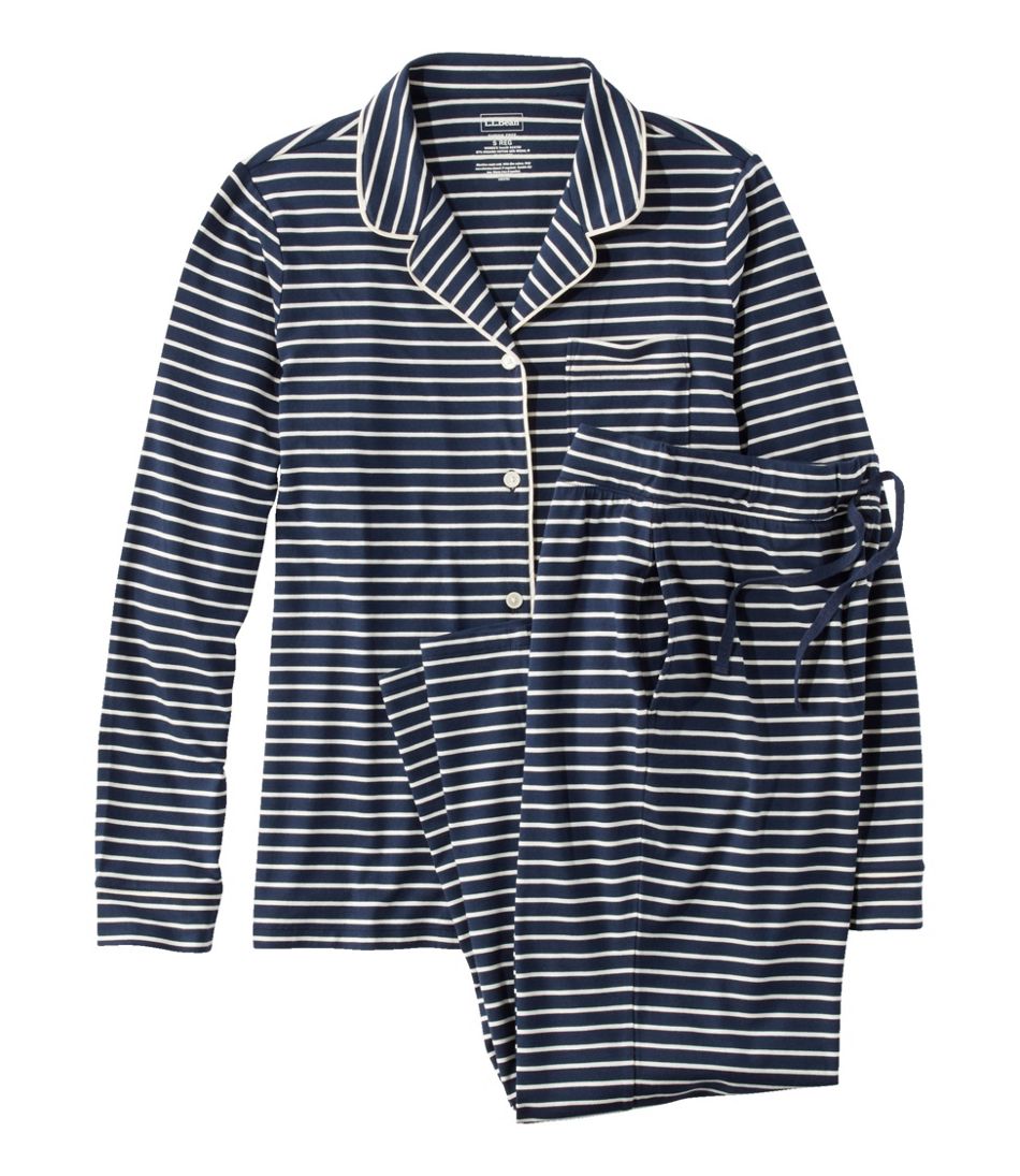 Stripe Classic Button-Front Pajamas - Navy in Men's Cotton Pajamas