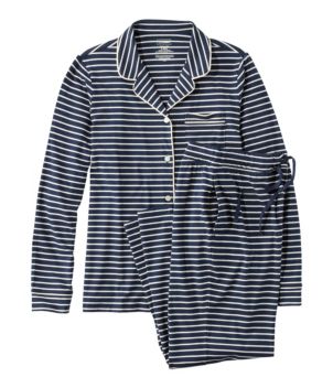 Women's Super-Soft Shrink-Free Button Front Pajama Set, Stripe