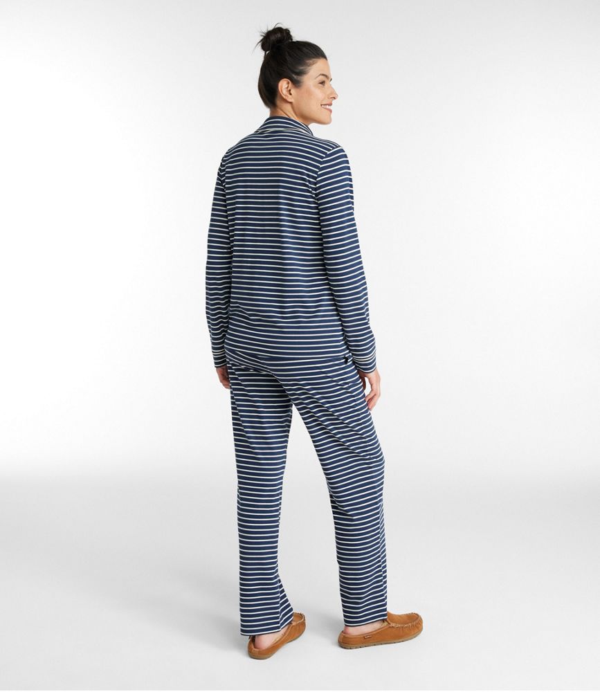 Women's Super-Soft Shrink-Free Button Front Pajama Set, Stripe