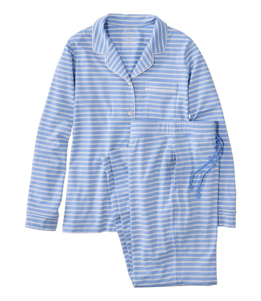 Women's Super-Soft Shrink-Free Button Front Pajama Set, Stripe