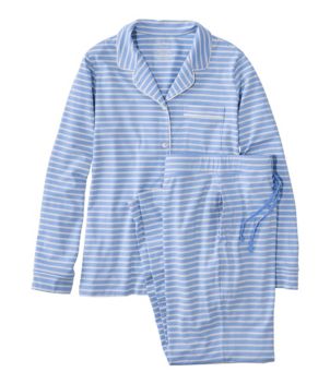 Women's Super-Soft Shrink-Free Button Front Pajama Set, Stripe