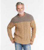 Men's Cotton Fisherman Crewneck Sweater, Colorblock